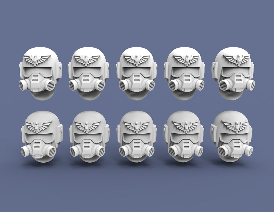 Guard Sealed Helmet Heads - Troopers Set - Long Neck - True Scale Size