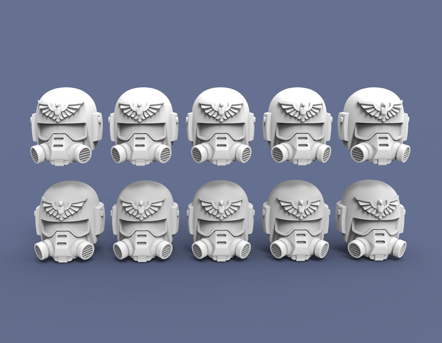 Guard Sealed Helmet Heads - Troopers Set - True Scale Size