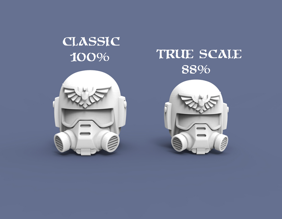 Guard Sealed Helmet Heads - Specialist Set - No Icons - True Scale Size