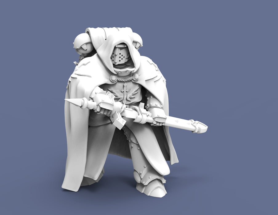 Space Astronaut Gloomy Seraphim Robed Knight with Sword