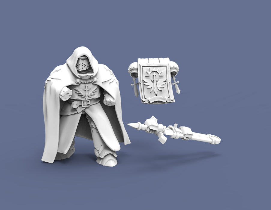 Space Astronaut Gloomy Seraphim Robed Knight with Sword