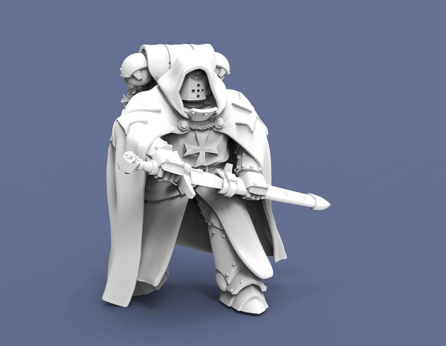 Space Astronaut Templar Robed Knight with Sword