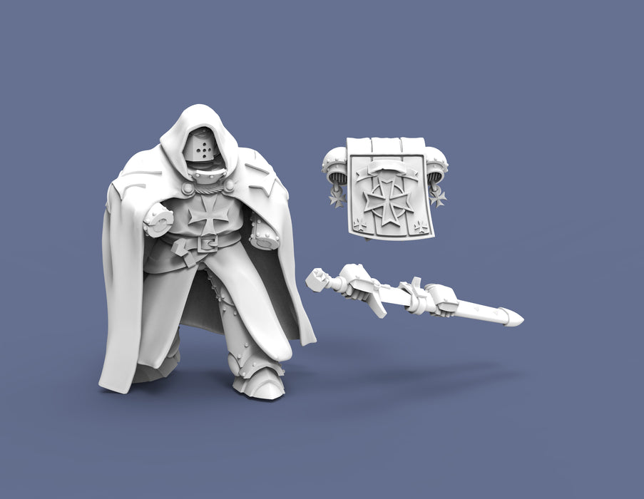 Space Astronaut Templar Robed Knight with Sword